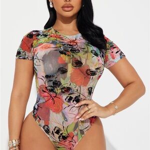 Floral Mesh Bodysuit